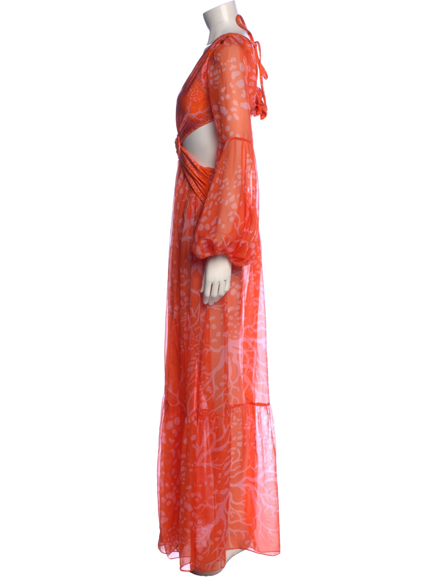 PatBO Plunge Neckline Long Dress